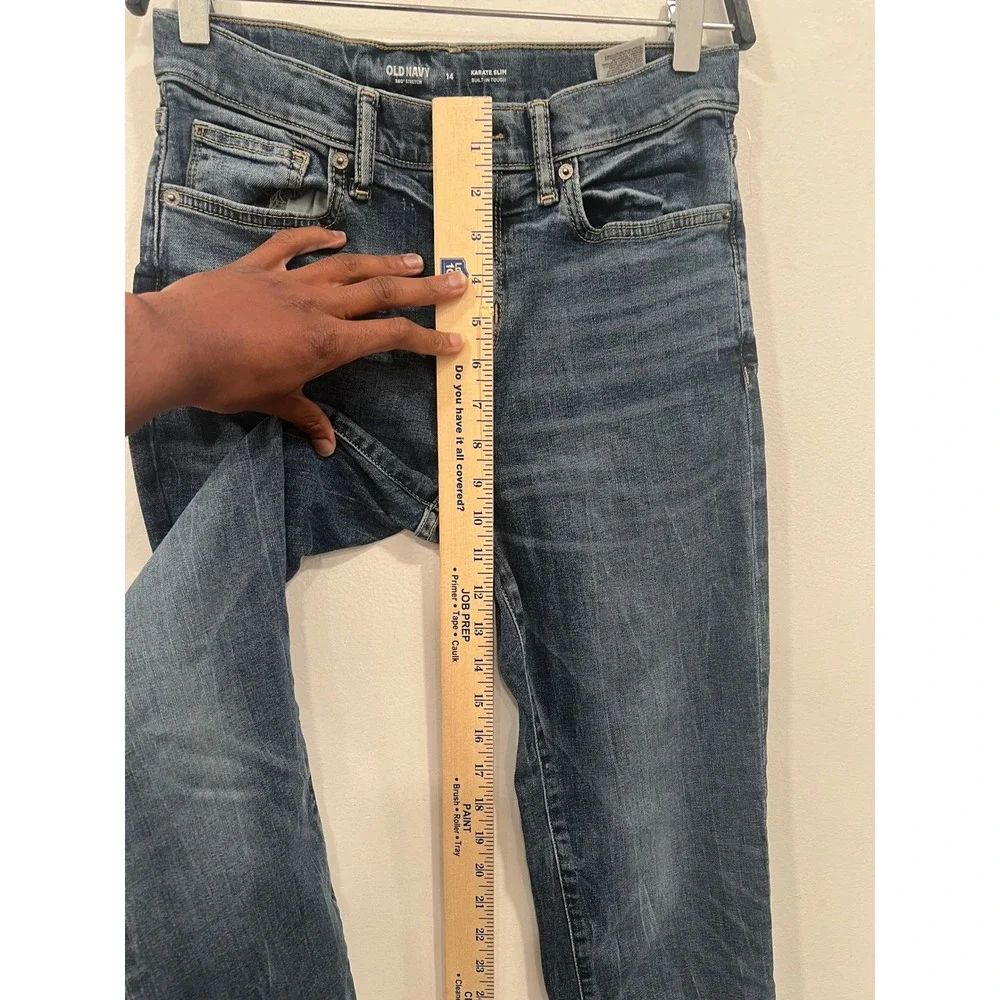 Old Navy Jeans Boys Karate Slim 360 Stretch Built-In Tough Denim Size 14 Blue